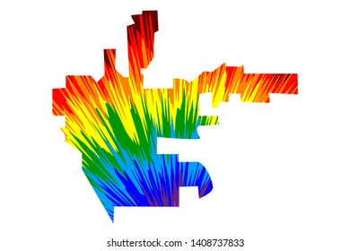 Beverly Hills city (United States of America, USA, U.S., US, United States cities, usa city) - map is designed rainbow abstract colorful pattern, City of Beverly Hills map made of color explosion,
