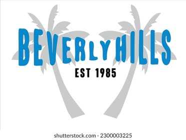 beverly hills and palm tree vector design