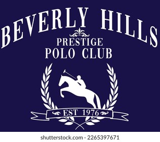 Diseño gráfico de camisetas de Beverly Hills Polo Club Vector