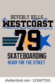 beverly hills skateboarding,t-shirt design