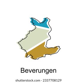 Beverungen map, colorful outline regions of the German country. Vector illustration template design