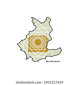 Beverungen Map - World Map International vector template. German region silhouette vector illustration