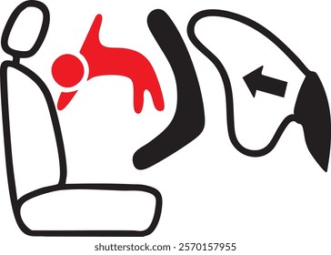 Beware of Airbag Safety symbol  | Vector EPS