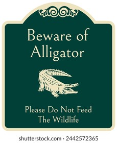 Beware of alligator warning sign