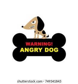 beware of angry dog signage vector