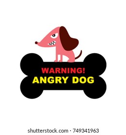 beware of angry dog signage vector