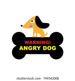 beware of angry dog signage vector