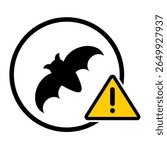 Beware of bat vector illustration. Attention for wild animal and hazardous animal for human. Animal symbol vector