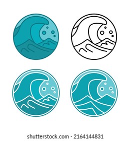 Beware big waves vector icon. filled flat sign for mobile concept and web design. Stormy sea sign glyph icon. Symbol, logo illustration.