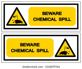 Beware Chemical Spill Symbol Sign, Vector Illustration, Isolate On White Background Label .EPS10