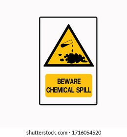 Beware Chemical Spill Symbol Sign ,Vector Illustration, Isolate On White Background Label .