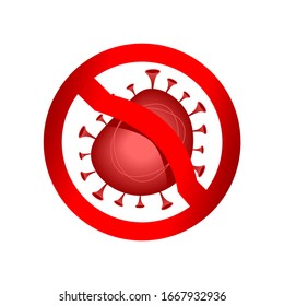 BEWARE CORONA VIRUS RED SIGN. VECTOR ILLUSTRATION