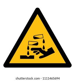 Beware Corrosive Substance Symbol ,Vector Illustration, Isolate On White Background Label. EPS10 