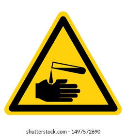 Beware Corrosives Symbol, Vector Illustration, Isolate On White Background Label. EPS10