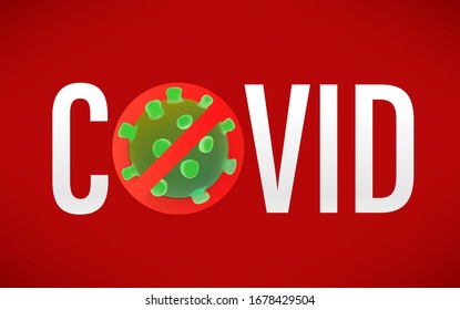 Beware of covid-19 concept. Vector illustraction with virus molecule
