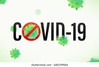 Beware of covid-19 concept. Vector illustraction with virus molecule