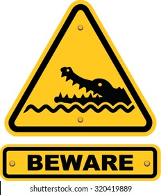 beware of crocodiles sign
