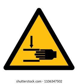 Cuidado Con El Símbolo De Mano Crujiente, Ilustración Vectorial, Aislar En El Icono De Fondo Blanco. EPS10
