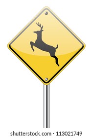 Beware deer crossing sign