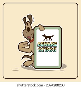 Beware of dog. For post card