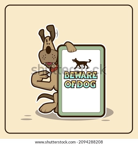 Beware of dog. For post card