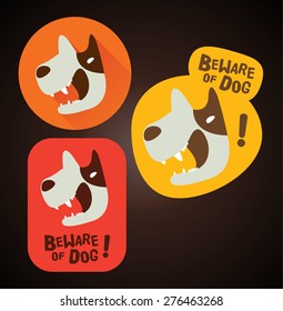 Beware of dog sign (beware of dog design, beware of dog label, Sticker)