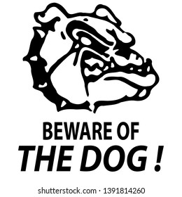 Beware of the dog sign,  icon, logo, symbol isolated. Template on white background.  2D flat Style graphic design.  Can be used as a warning sign in residence. Black and white color.  Vector EPS10