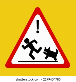 Beware of dog sign , Illustration vector