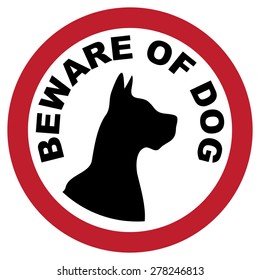 BEWARE OF DOG sign illustration vector