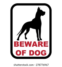 BEWARE OF DOG sign illustration vector