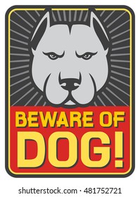 beware of dog sign (label)