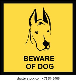 Beware of dog sign, Symbol, illustration