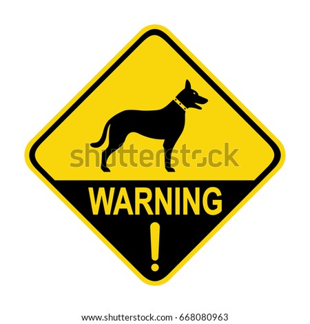 Beware of dog sign, Symbol, illustration