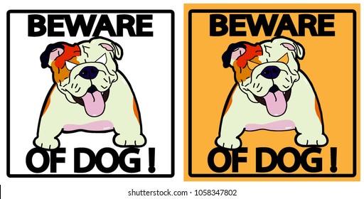 beware of dog sign - vector