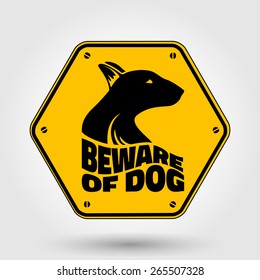 Beware of dog sign - vector template