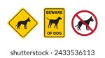 Beware of the dog sign. warning. alert. isolated white background