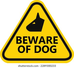 Beware of dog sign. Warning guard dog symbol. flat style.