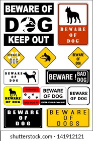 Beware of dog vector collection