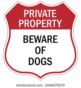 Beware of dog warning sign and labels