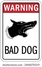 Beware of dog warning sign and labels