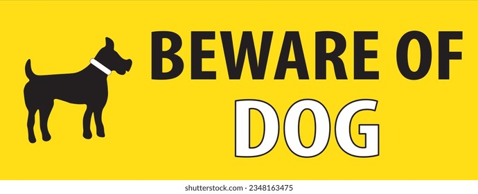 Beware of dog warning sign vector