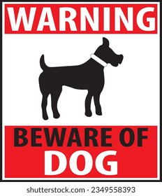 Beware of dog warning sign vector