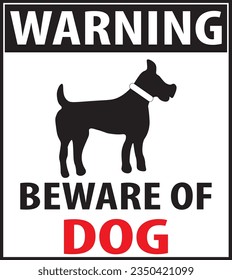 Beware of dog warning sign vector