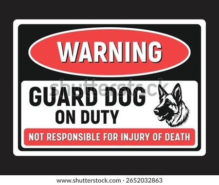 Beware of dogs warning sign, Dog warning sign illustration, Warning sign symbol vector deisgn illustration on a isolated background