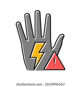 beware electricity color icon vector. beware electricity sign. isolated symbol illustration