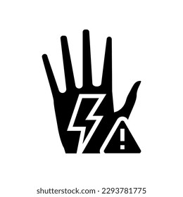 beware electricity glyph icon vector. beware electricity sign. isolated symbol illustration