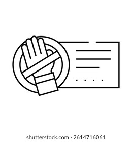 beware electricity line icon vector. beware electricity sign. isolated contour symbol black illustration