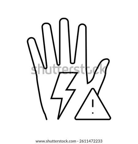 beware electricity line icon vector. beware electricity sign. isolated contour symbol black illustration