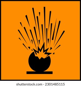 Cuidado Con El Signo De Símbolo Explosivo, Ilustración Vectorial, Aislar En La Etiqueta De Fondo Blanco. EPS10