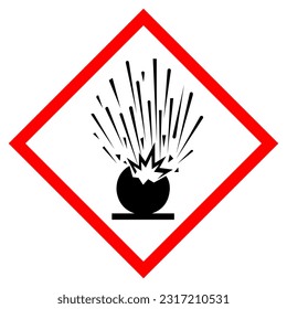 Cuidado Con El Signo De Símbolo Explosivo, Ilustración Vectorial, Aislar En La Etiqueta De Fondo Blanco. EPS10
